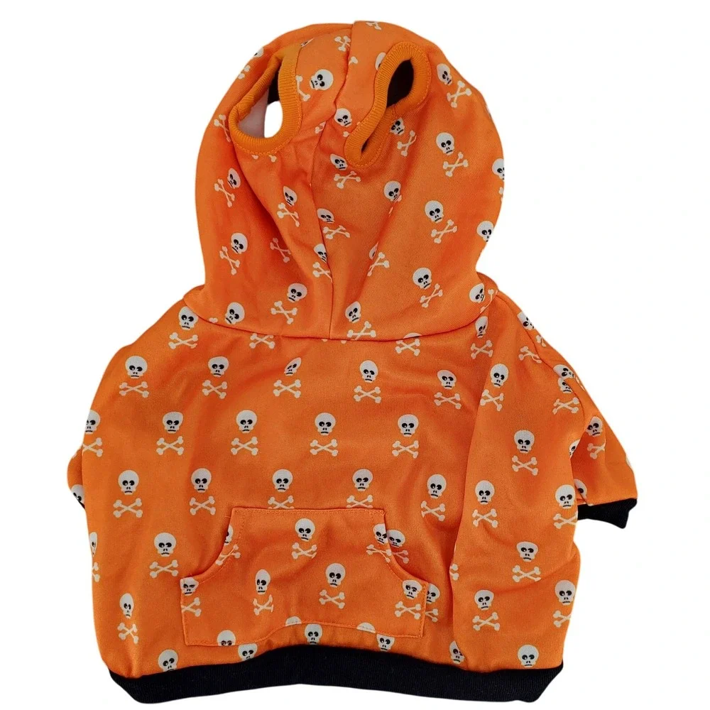 Hyde and Eek Halloween Skull Pet‎ Cropped Hoodie XL New